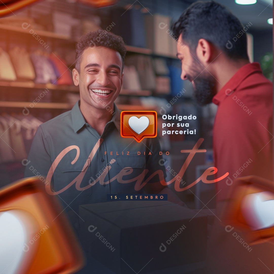 Dia Do Cliente Obrigado por sua Parceria Social Media PSD Editável