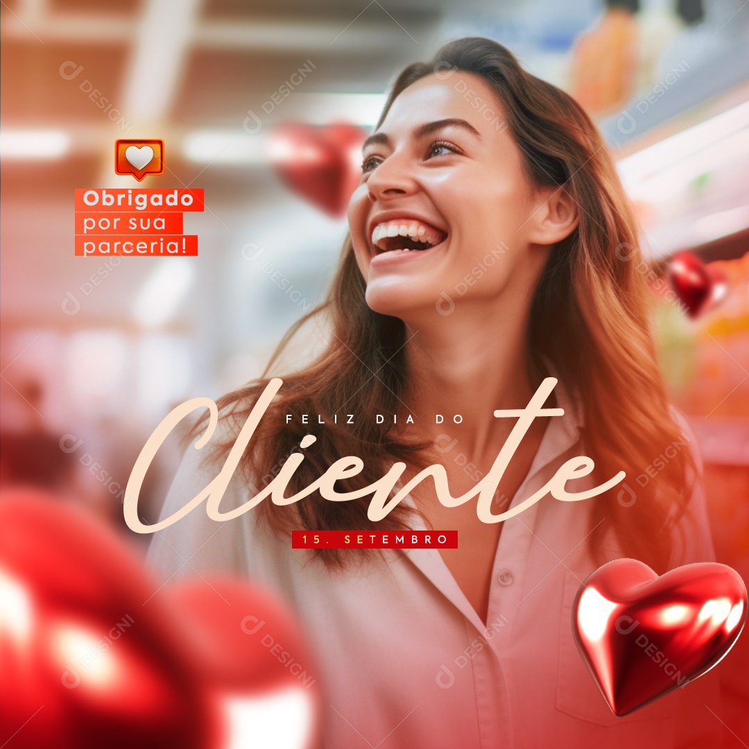 Social Media Dia Do Cliente Obrigado por sua Parceria PSD Editável