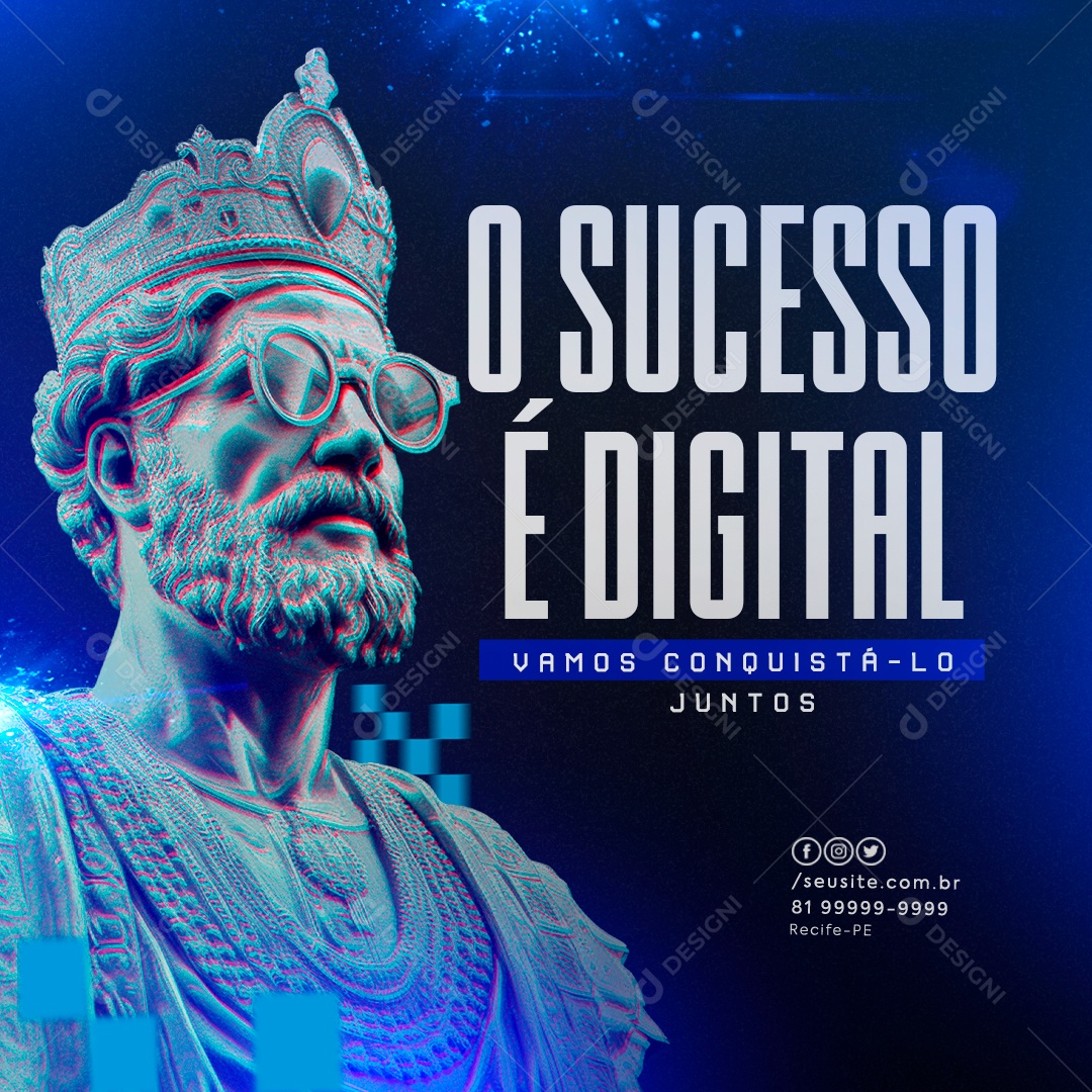 Marketing Digital O Sucesso é Digital Social Media PSD Editável