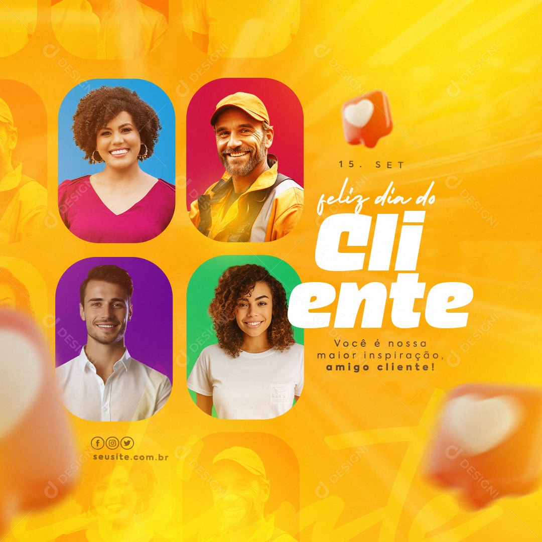 Feliz Dia Do Cliente 15 de Setembro Social Media PSD Editável