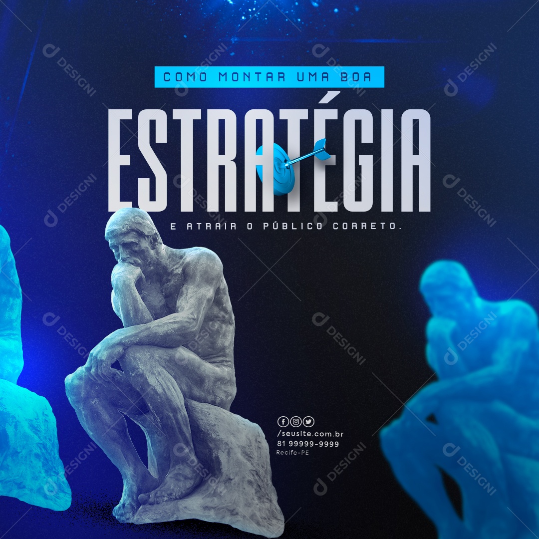 Marketing Digital Como Montar uma Boa Estratégia Social Media PSD Editável