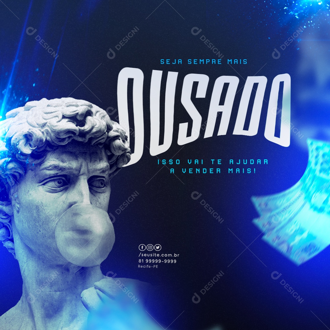 Marketing Digital Seja Sempre mais Ousado Social Media PSD Editável