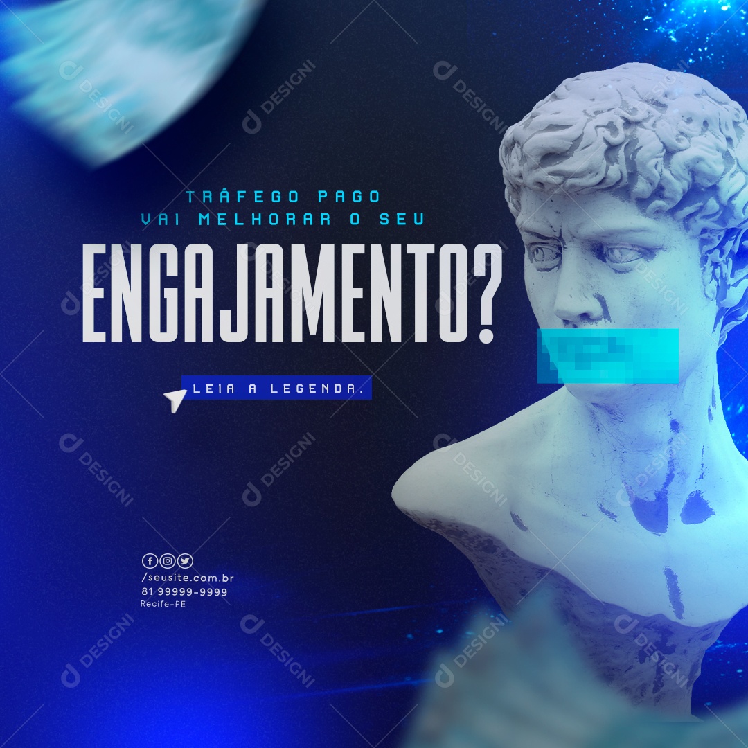 Social Media Marketing Digital Tráfego Pago vai Melhorar o Seu Engajamento Social Media PSD Editável