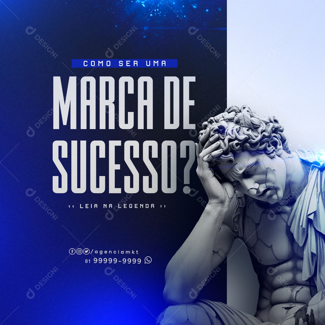 Marketing Digital Como ser Uma Marca de Sucesso Social Media PSD Editável