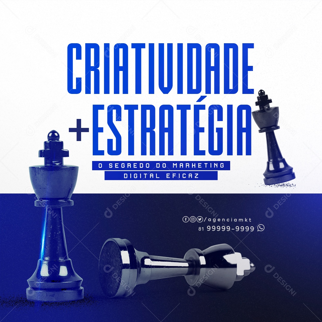 Marketing Digital Criatividade + Estratégia Social Media PSD Editável