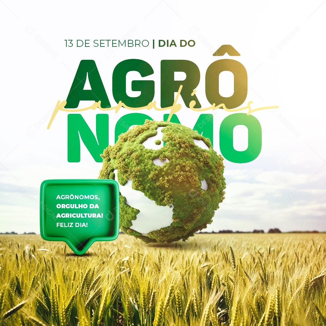 Social Media Dia do Agrônomo 13 de Setembro PSD Editável