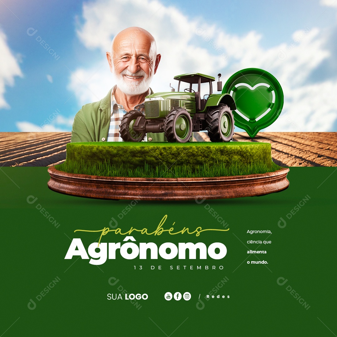 Dia do Agrônomo 13 de Setembro Social Media PSD Editável