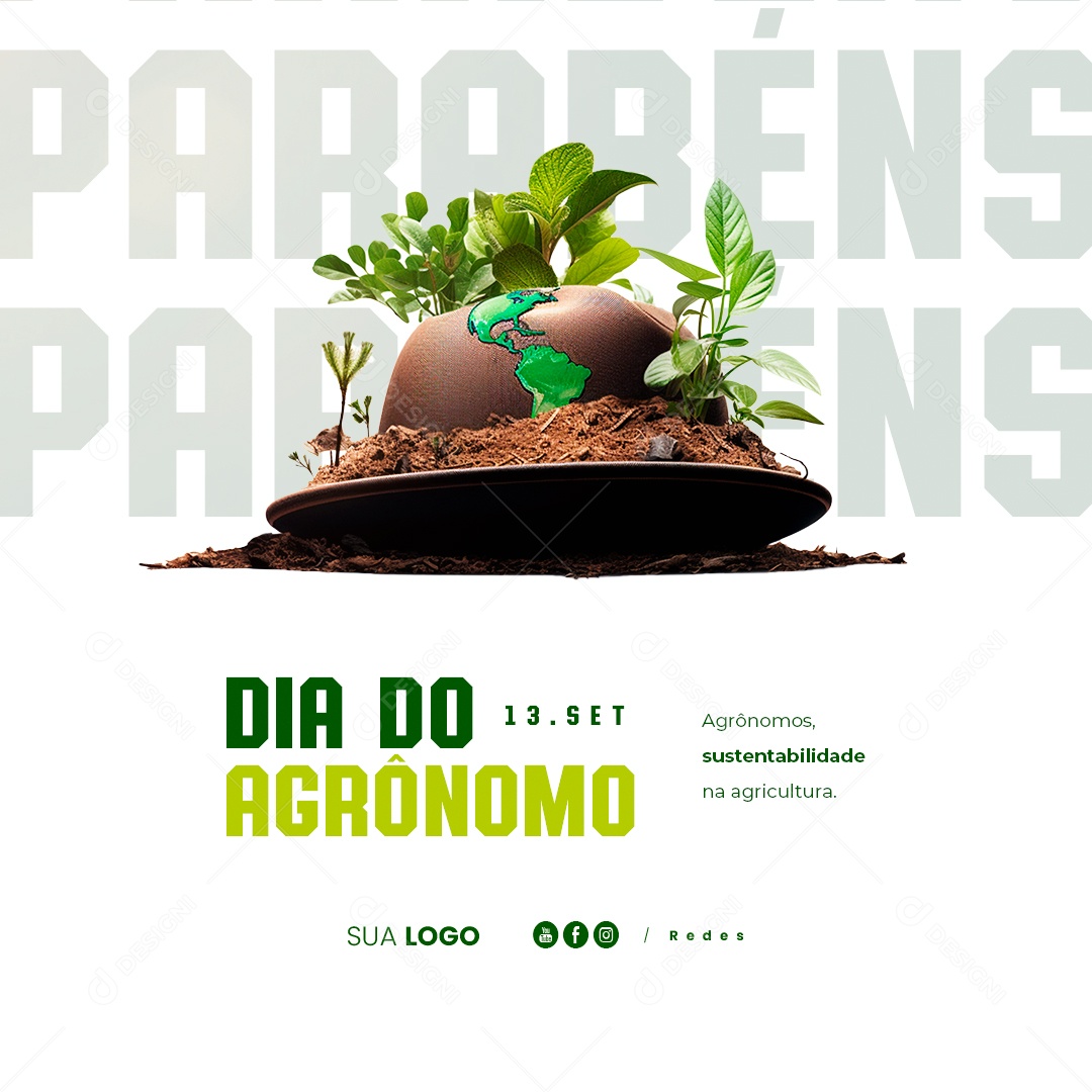 Dia do Agrônomo 13 de Setembro Social Media PSD Editável
