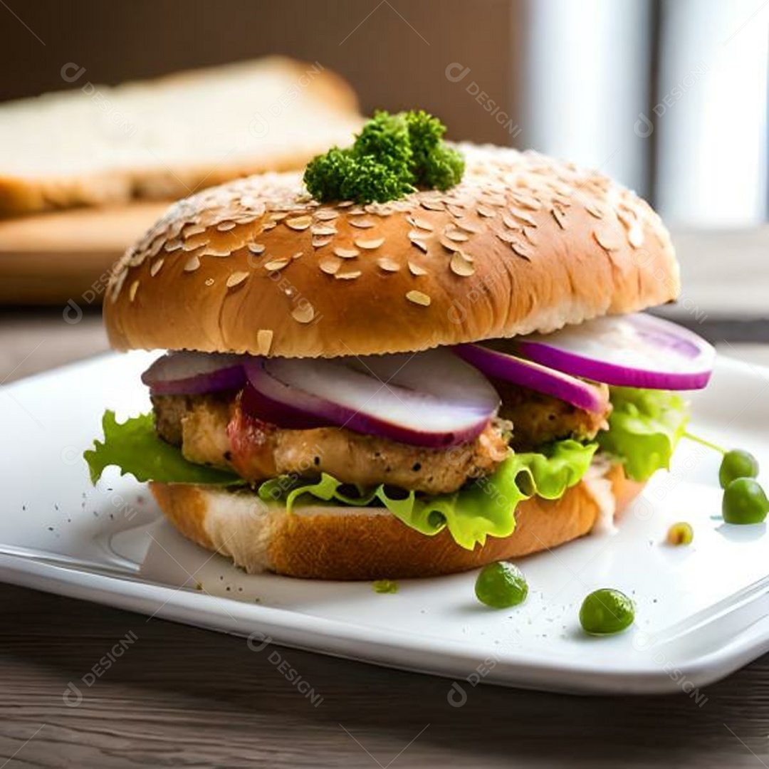 Delicioso sanduíche em uma cozinha moderna