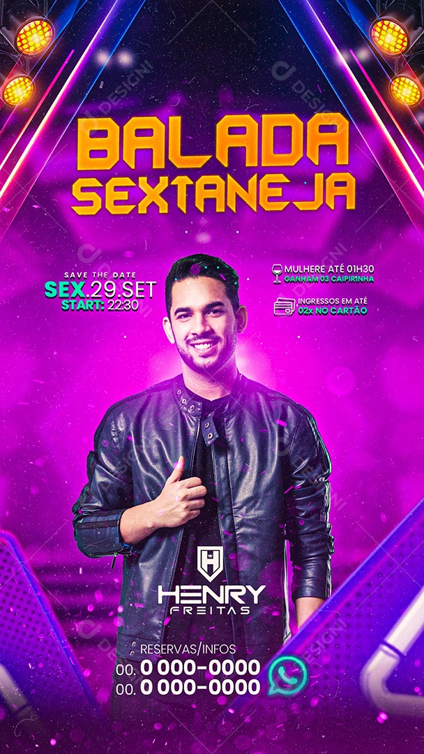 Story Flyer Balada Sextaneja Henry Freitas Social Media PSD Editável