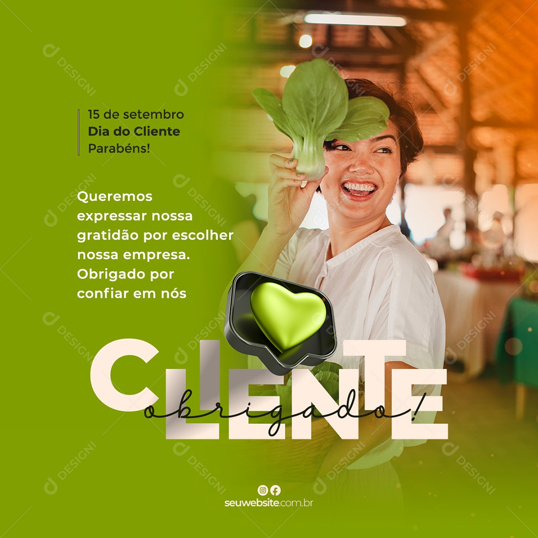 Escolher Nossa Empresa Parabens Dia Do Cliente Social Media PSD Editável