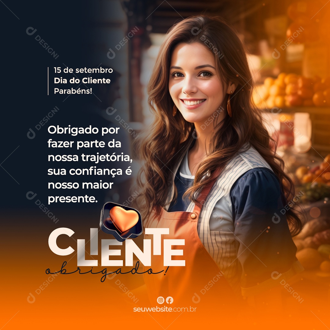 Social Media Sua Confiança Dia Do Cliente PSD Editável