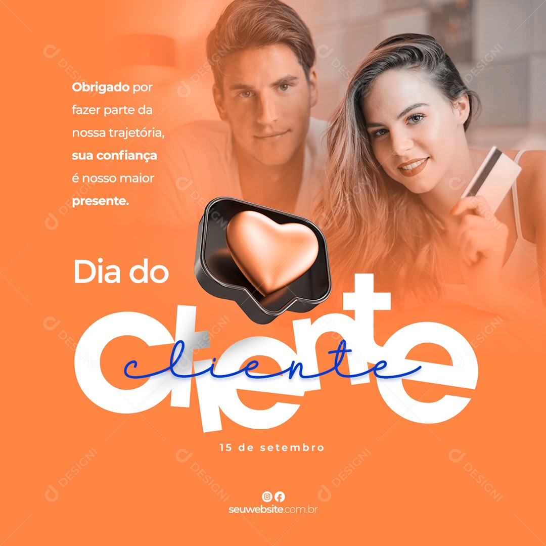 Social Media Dia Do Cliente Parte Da Nossa Trajetória PSD Editável