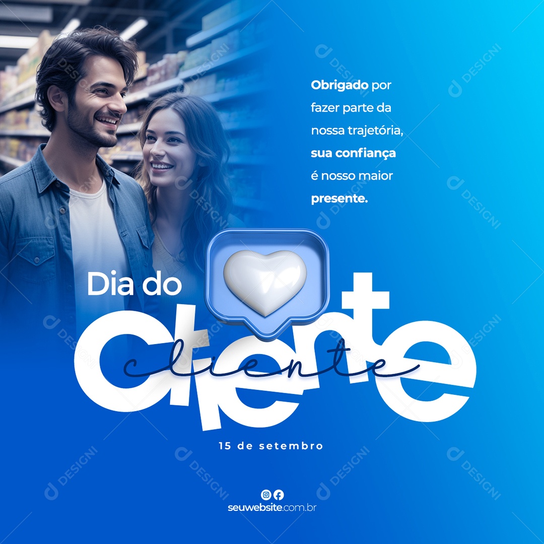 Social Media Dia Do Cliente 15 De Setembro PSD Editável