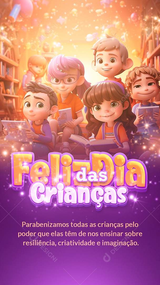 Social Media Story Feliz Dia Das Crianças PSD Editável