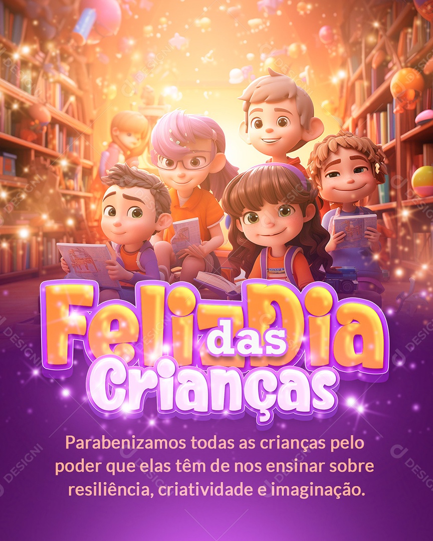 Social Media Feliz Dia Das Crianças PSD Editável