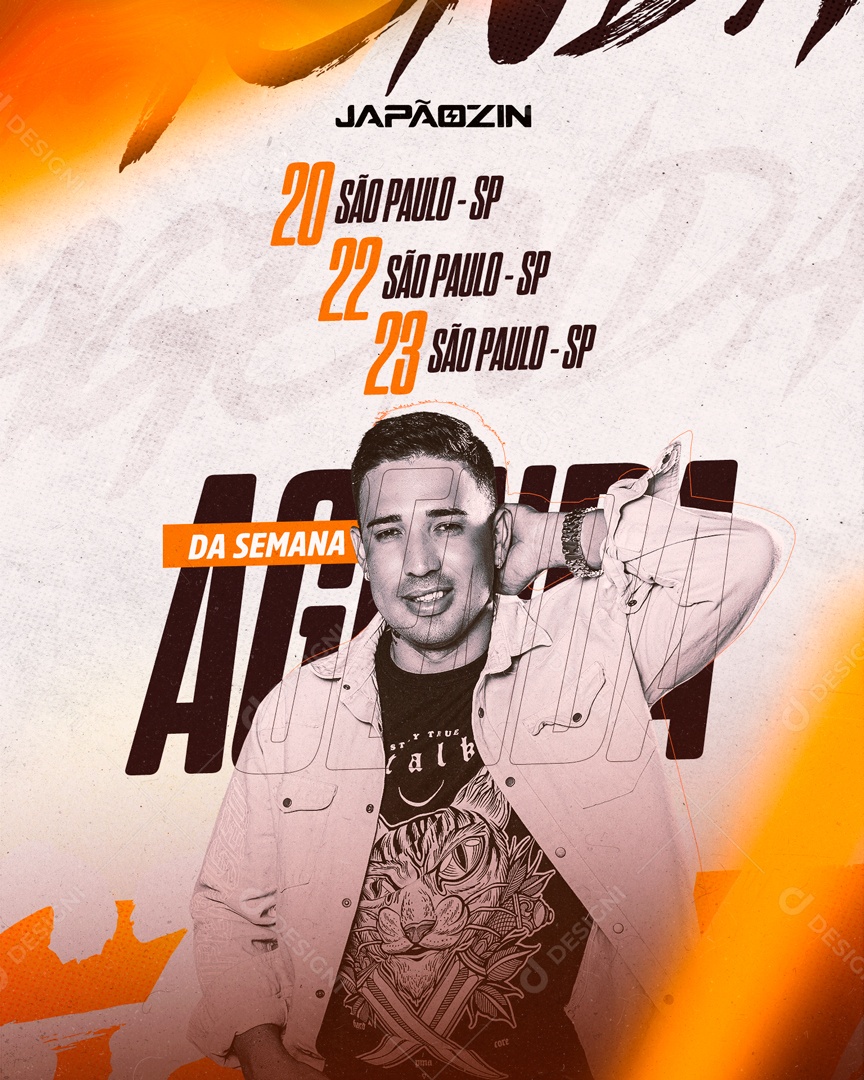 Flyer Feed Agenda Da Semana Japãozin Social Media PSD Editável