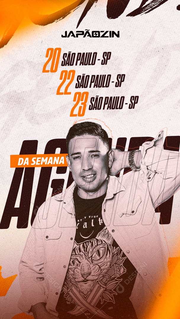 Social Media Flyer Story Agenda Da Semana Japãozin PSD Editável
