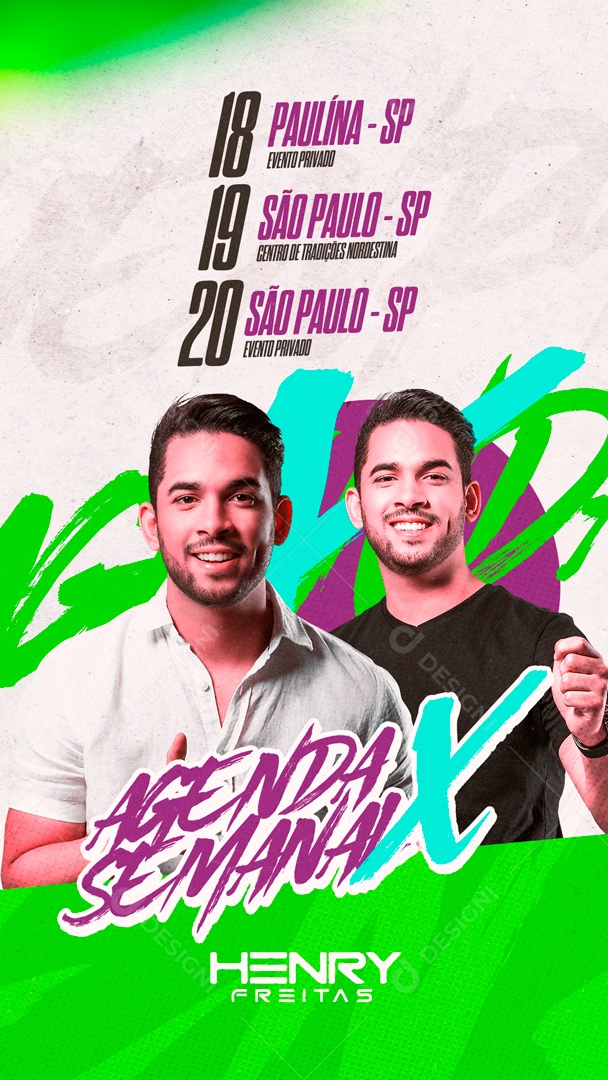 Social Media Story Henry Freitas Weekly Schedule PSD Editable