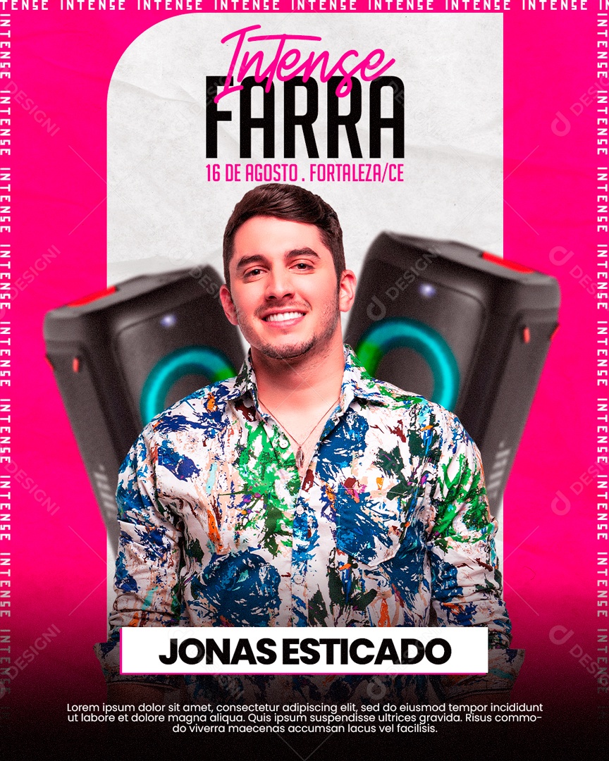 Flyer Intense Farra Jonas Esticado Social Media PSD Editável