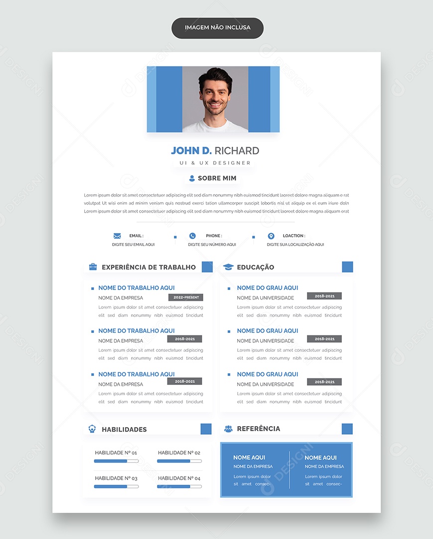 Modelo de Currículo Vetor EPS Editável