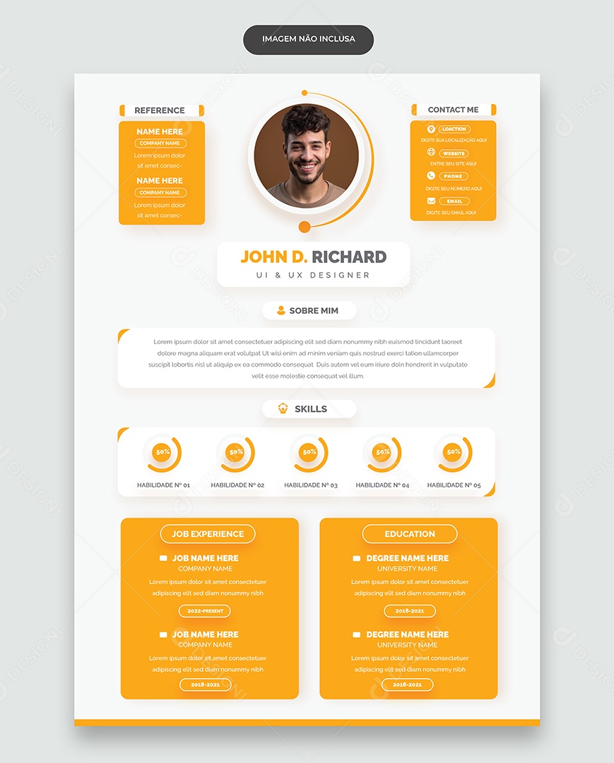 Modelo de Currículo Vetor EPS Editável