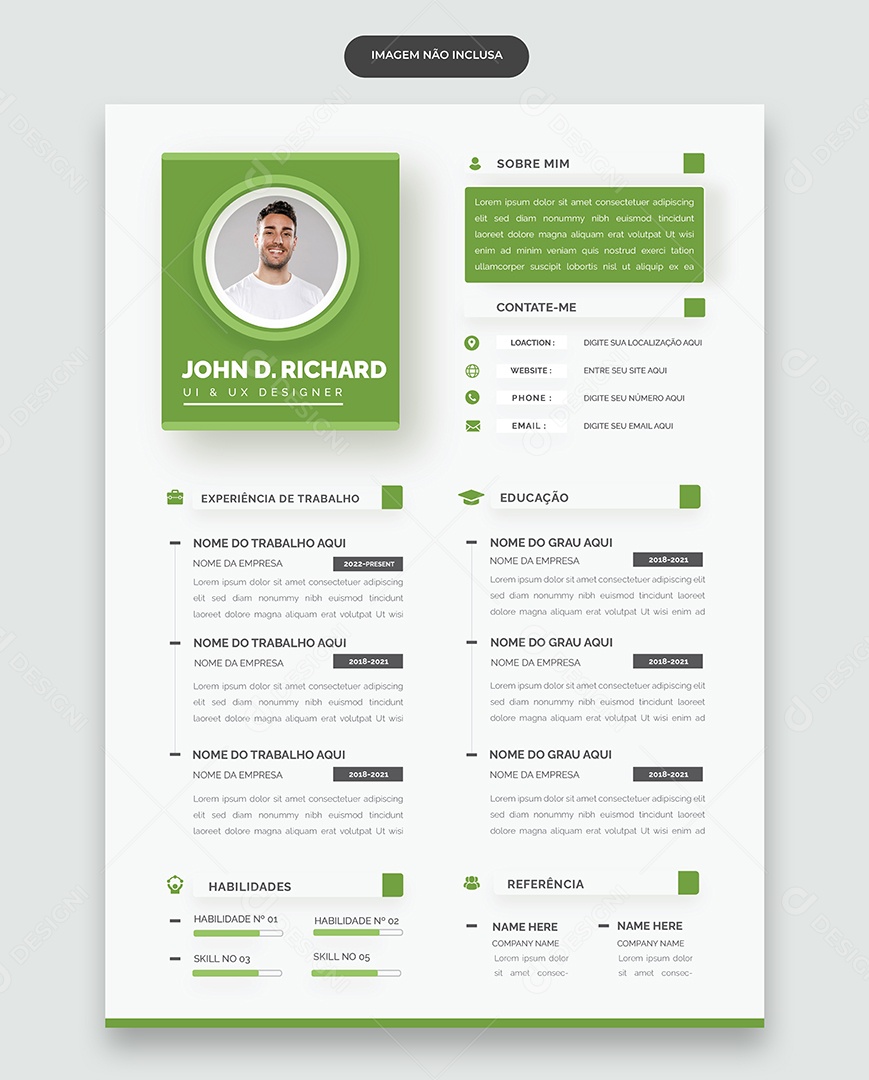 Modelo de Currículo Vetor EPS Editável