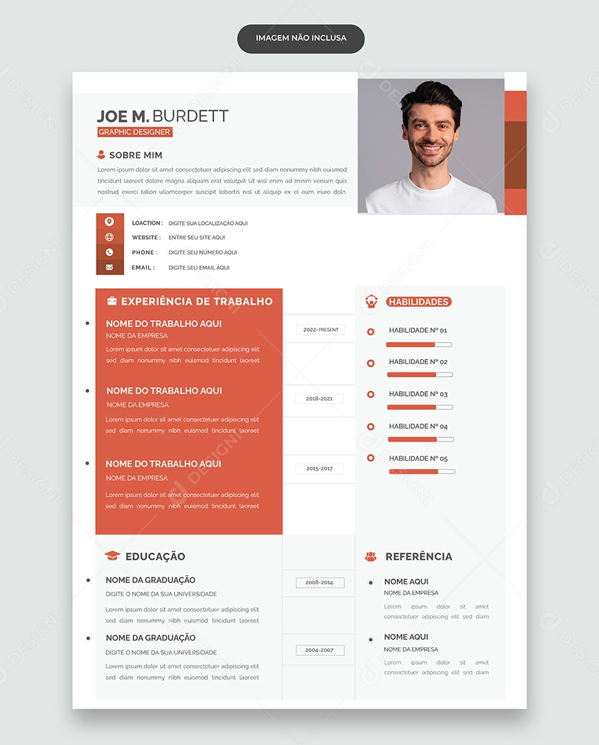 Modelo de Currículo Vetor EPS Editável