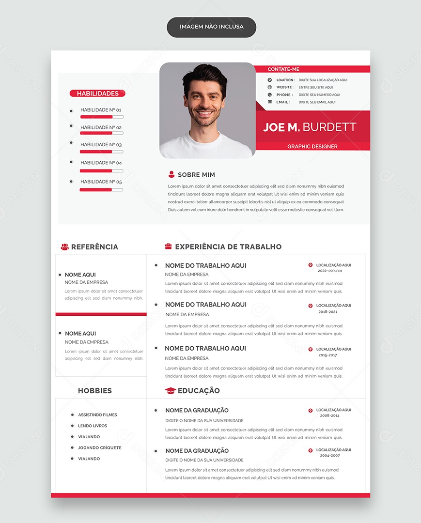 Modelo de Currículo Vetor EPS Editável