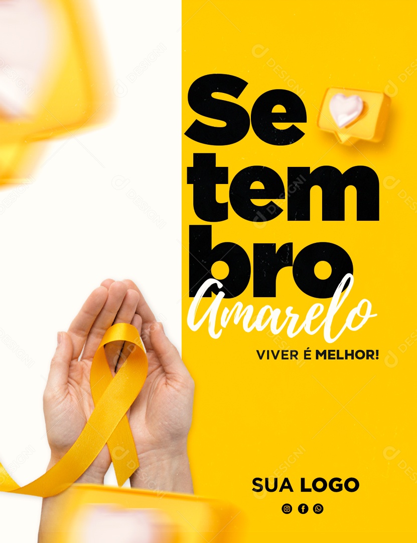 Social Media Setembro Amarelo Viver é Melhor PSD Editável