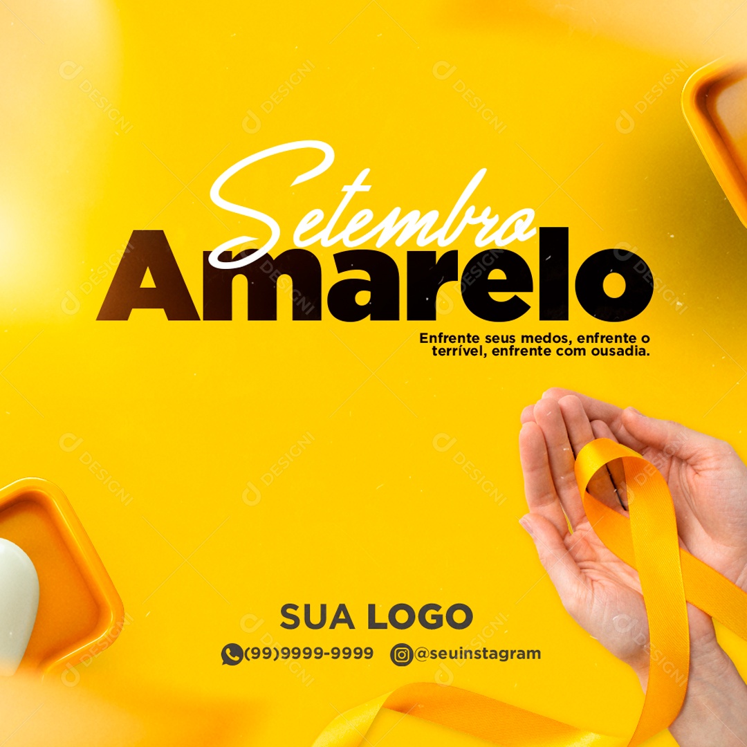Social Media Setembro Amarelo Enfrente Seus Medos PSD Editável