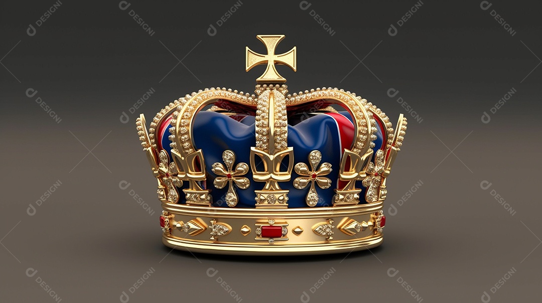 Linda coroa real brilhante na mesa