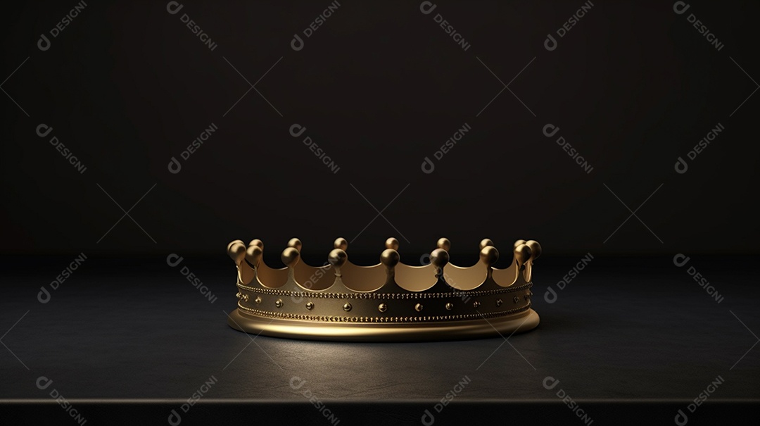 Linda coroa real brilhante na mesa