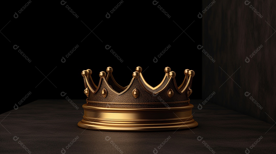 Linda coroa real brilhante na mesa