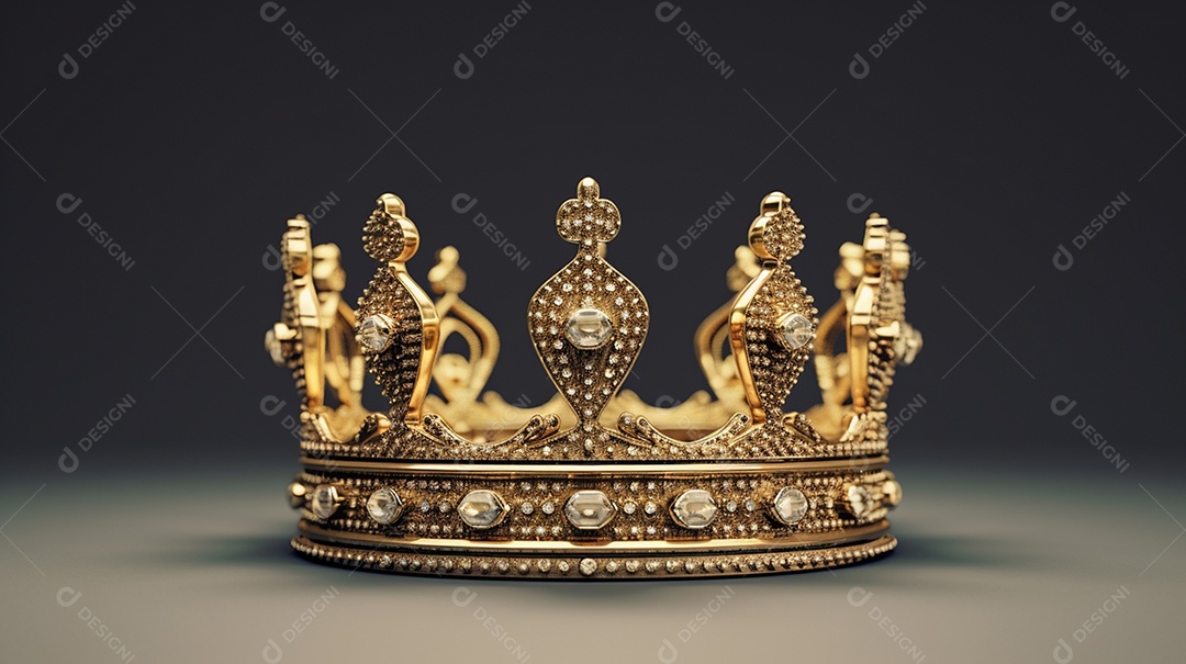 Linda coroa real brilhante na mesa