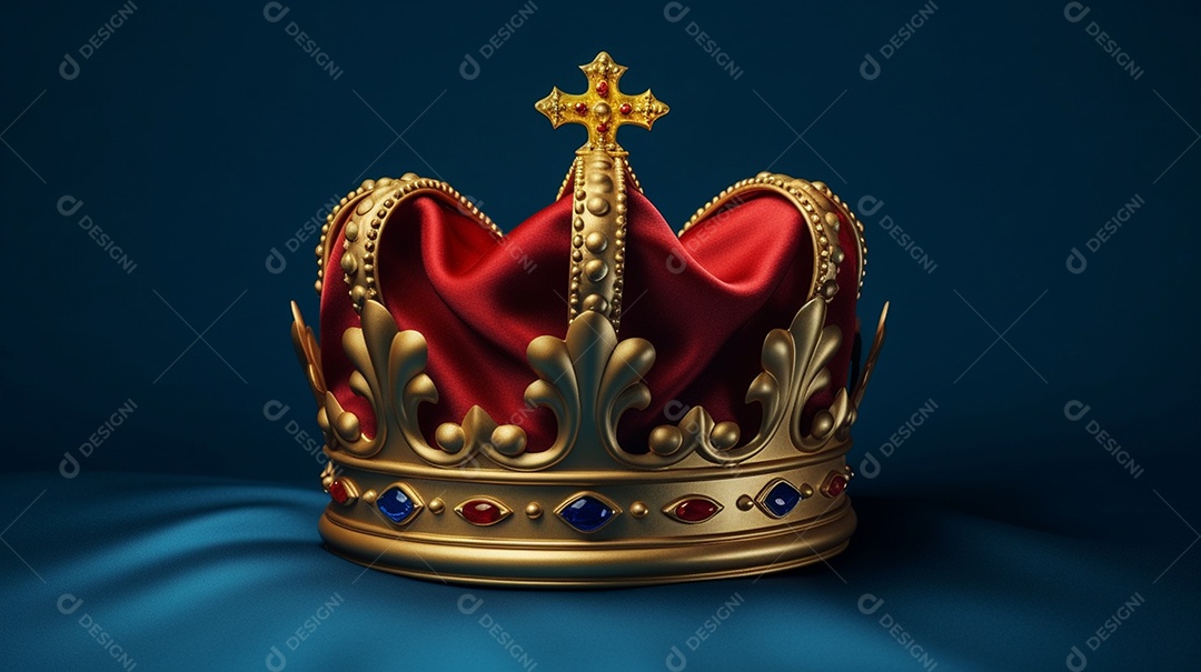 Linda coroa real brilhante na mesa