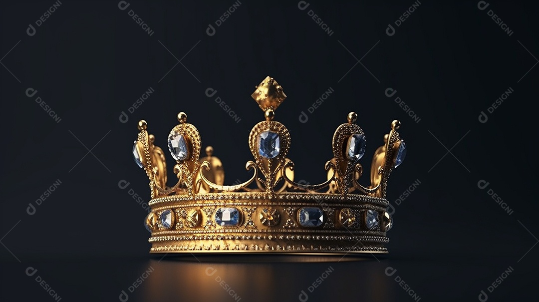 Linda coroa real brilhante na mesa