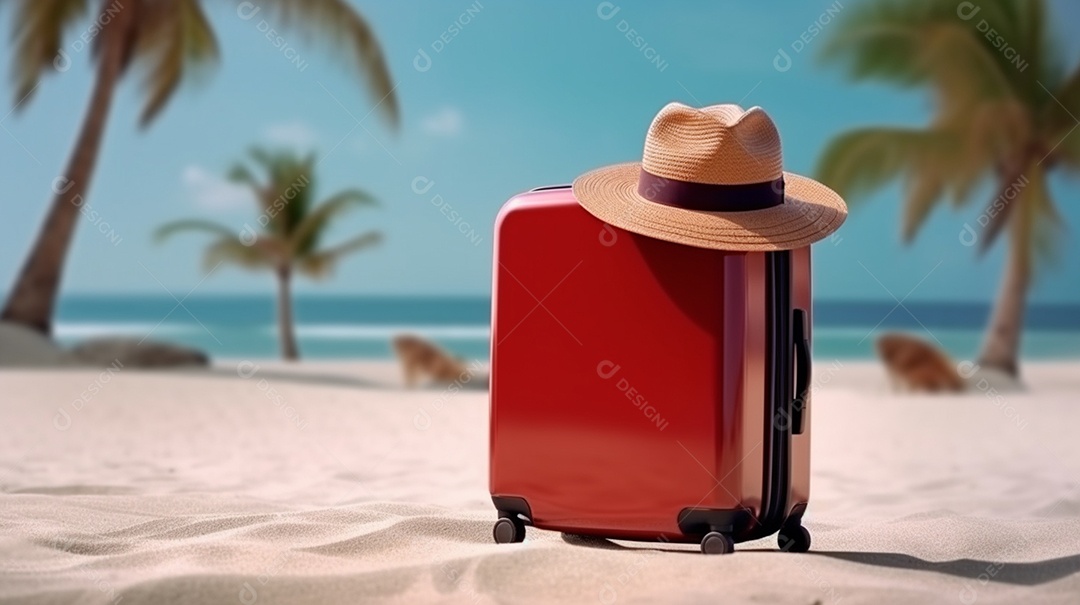 Conceito de viagem e aventura de mala.