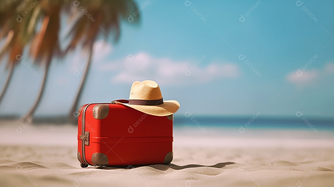 Conceito de viagem e aventura de mala.