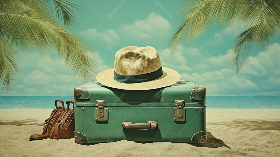 Conceito de viagem e aventura de mala.