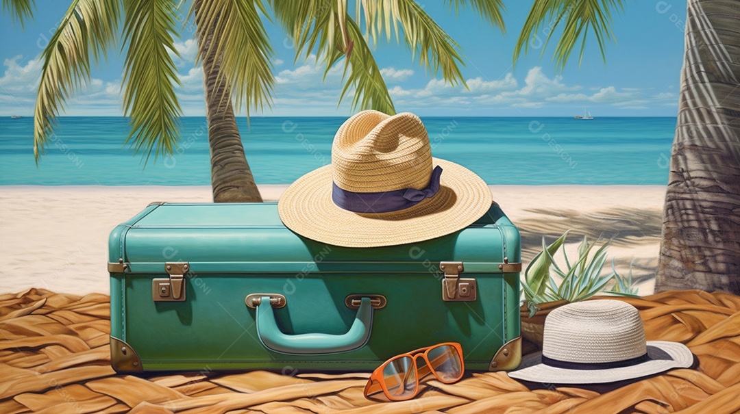 Conceito de viagem e aventura de mala.