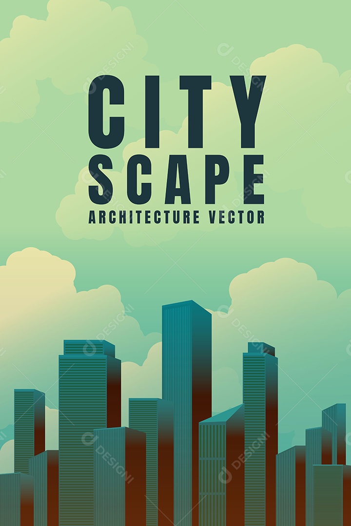 Cidade Passagem de Arquitetura Ilustração Vetor EPS