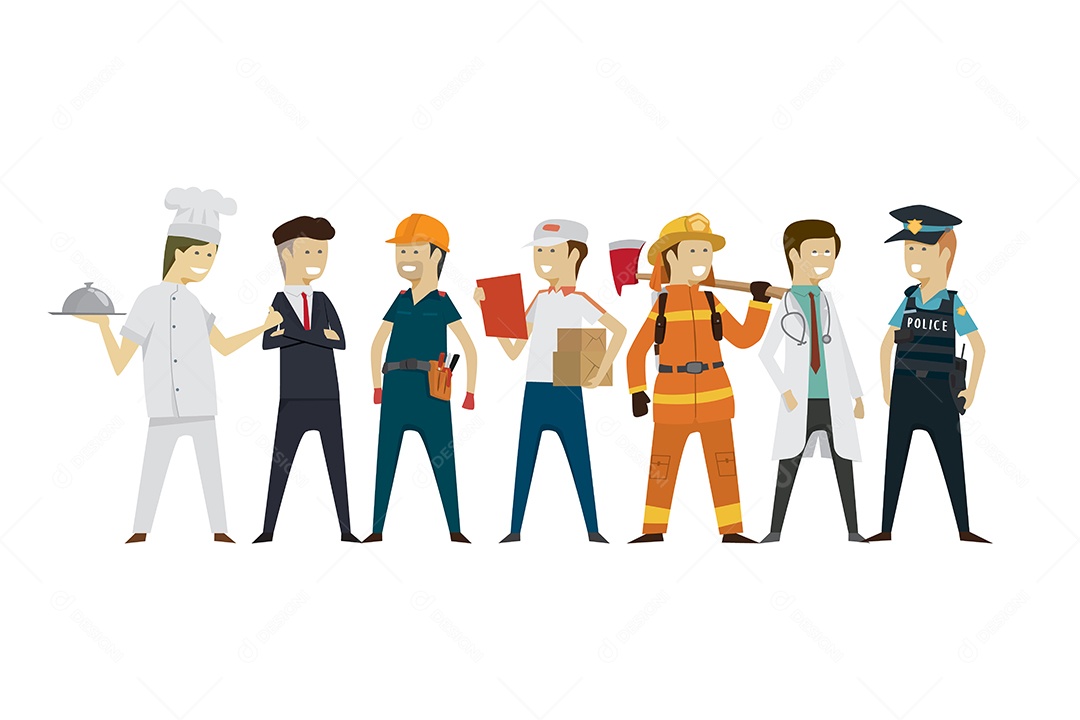 Profissões Diferentes Ilustração Vetor EPS