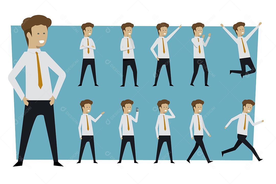 Empresário em Movimento Ilustração Vetor EPS