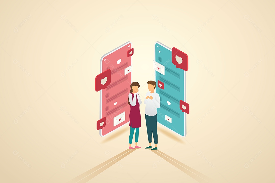 Conceito de Smartphone e Redes Sociais Vetor EPS