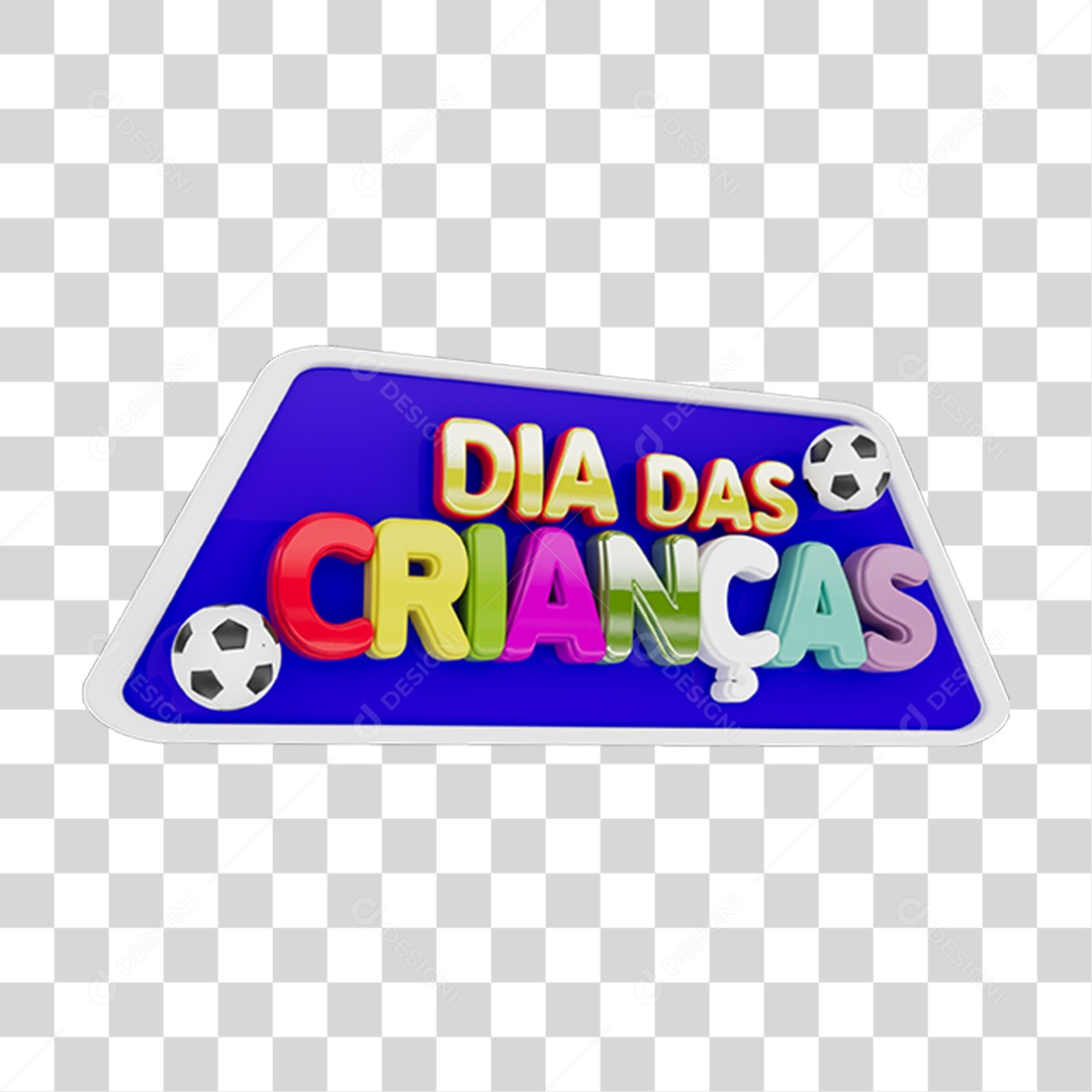 Selo 3D Dia das Crianças Para Composição PNG Transparente Sem Fundo