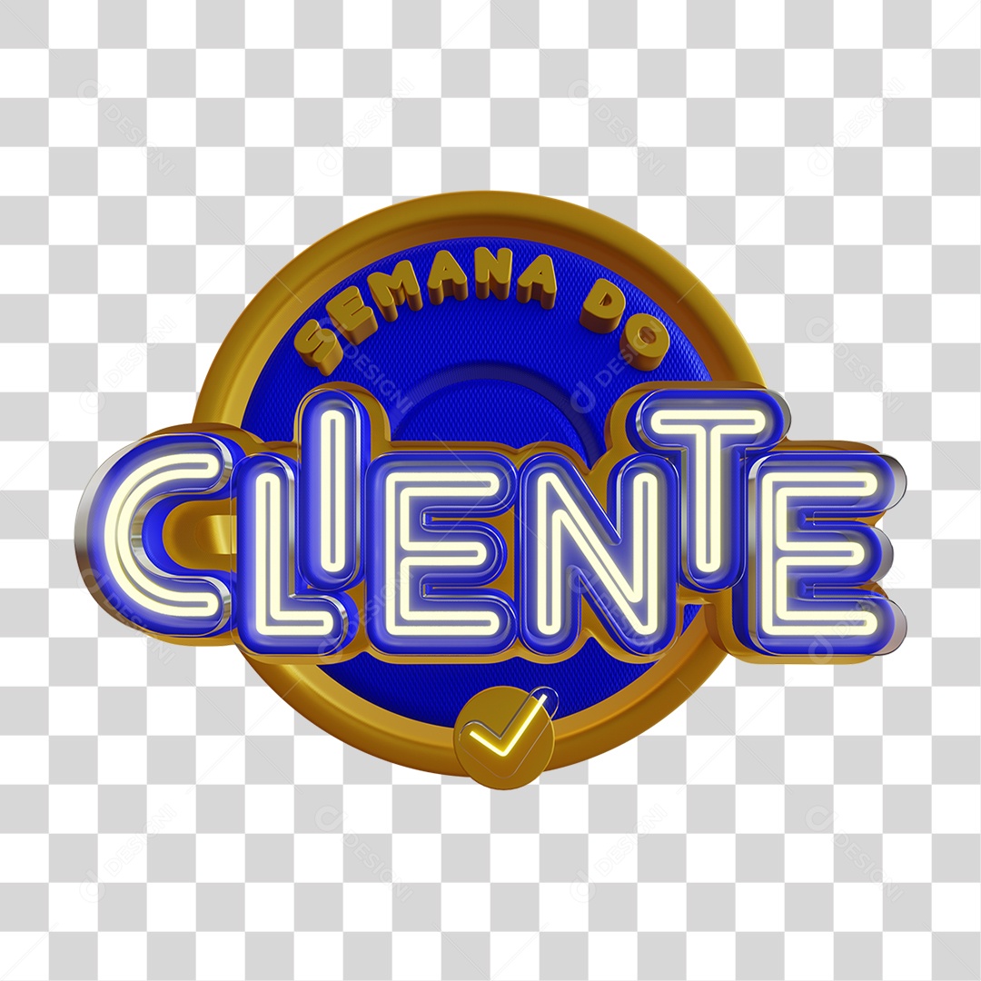 Selo 3D Semana do Cliente Para Composição PNG Transparente