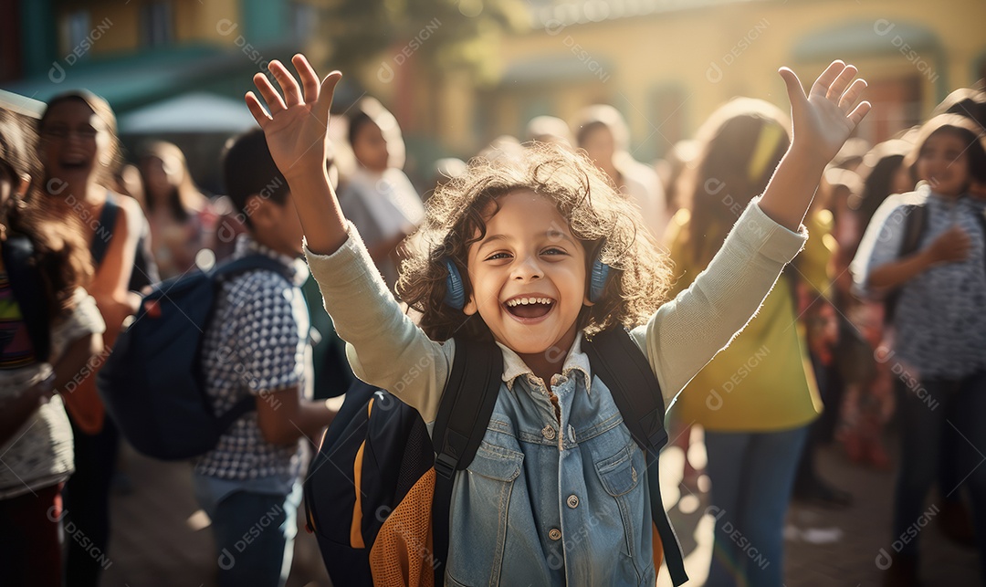 Imagem realista de crianças felizes