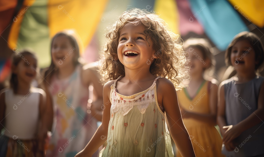 Imagem realista de crianças felizes