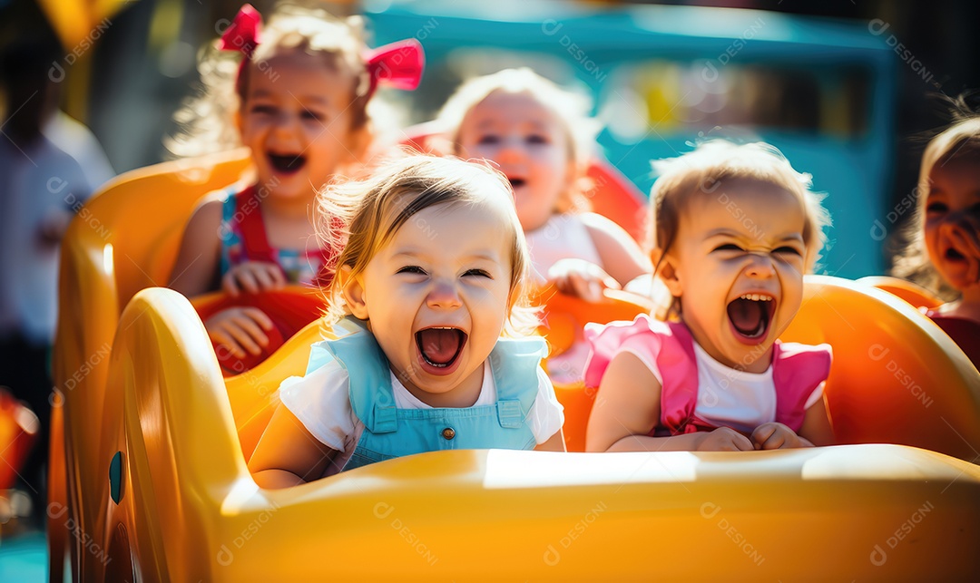 Imagem realista de crianças felizes